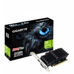 Graphics Card, GIGABYTE, NVIDIA GeForce GT 710, 2 GB, GDDR5, 64 bit, PCIE 2.0 8x, Memory 5010 MHz, GPU 954 MHz, Single Slot Fans